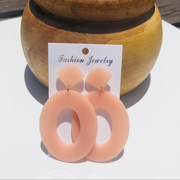 Jewelry - Peach Acrylic Earrings 2/$20